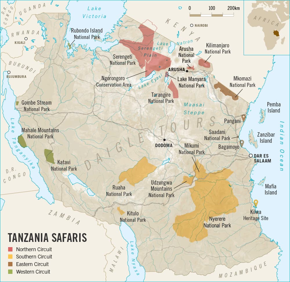 Map of Tanzania National Parks
